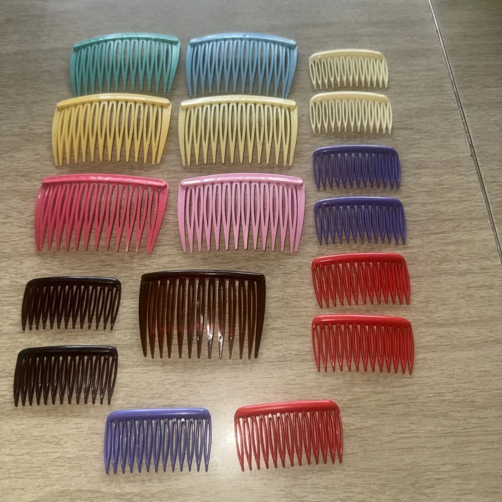 Vtg Lot of 17 GOODY Hair Combs Side Combs 1980s Retro 2-2.5
